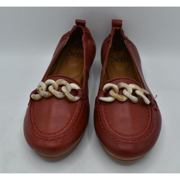 Sofft Womens Size 7 Kadyn Rouge Red Leather Flats Loafers Shoes - Picture 3 of 12